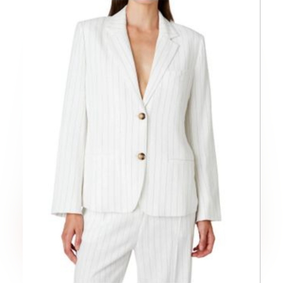 NWT Nia Felix Two-Botton Color Black/White Striped Blazer Size M - Picture 14 of 14